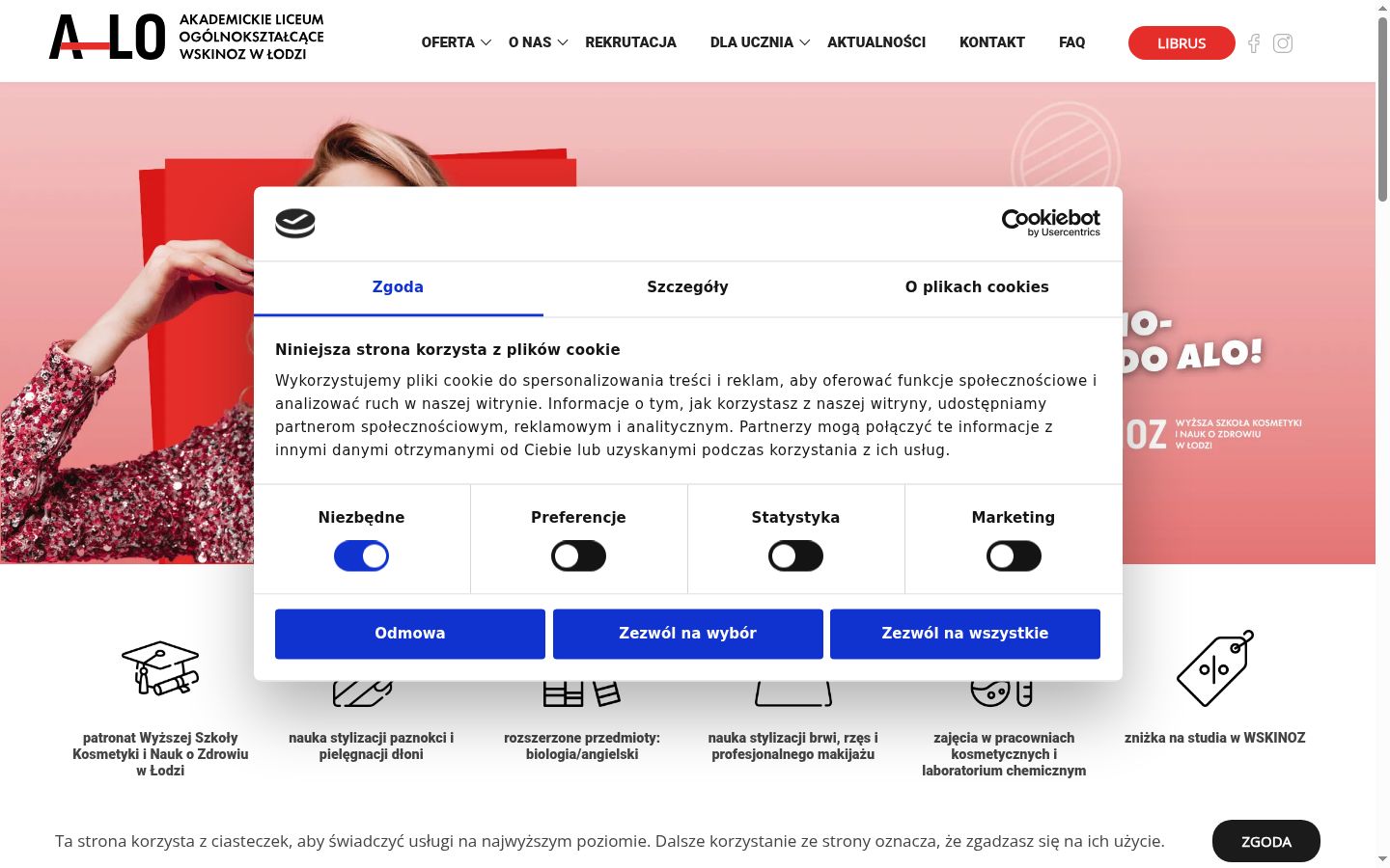 Sutikimo reklamjuostės, rodytos prieš bet kokią sąveiką, ekrano kopija