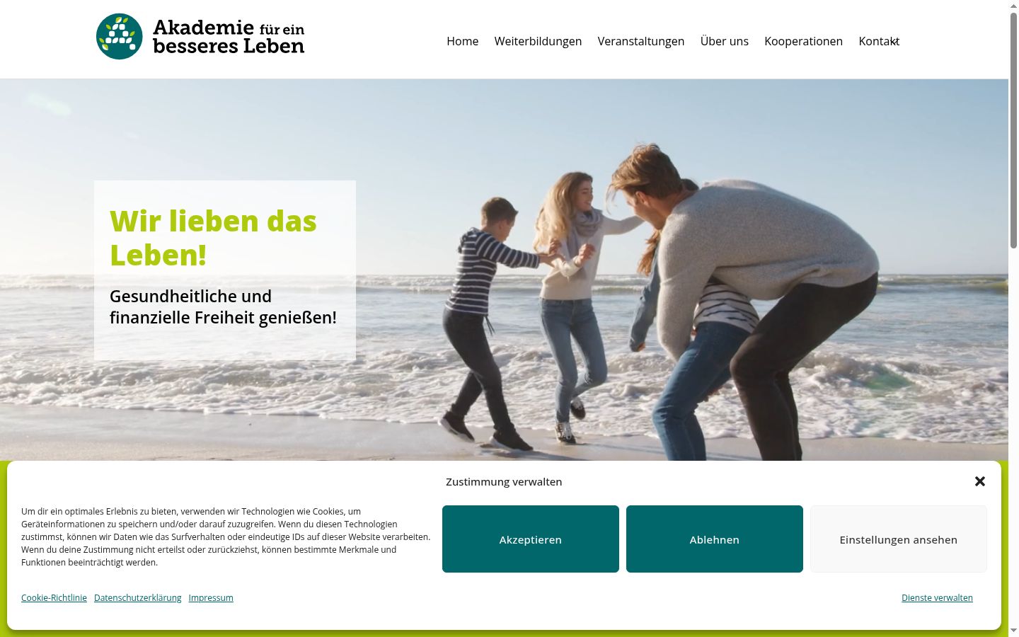 Screenshot of the consent banner shown before any interaction