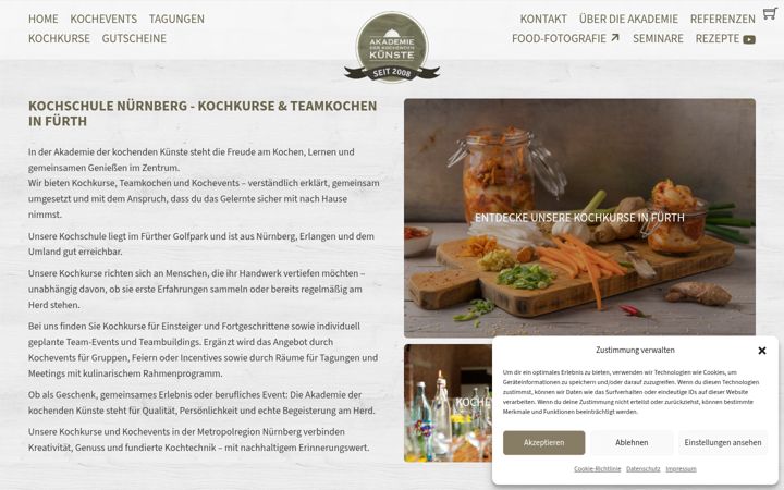 Captura de pantalla de akademie-der-kochenden-kuenste.de