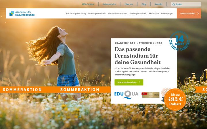 Posnetek zaslona akademie-der-naturheilkunde.de