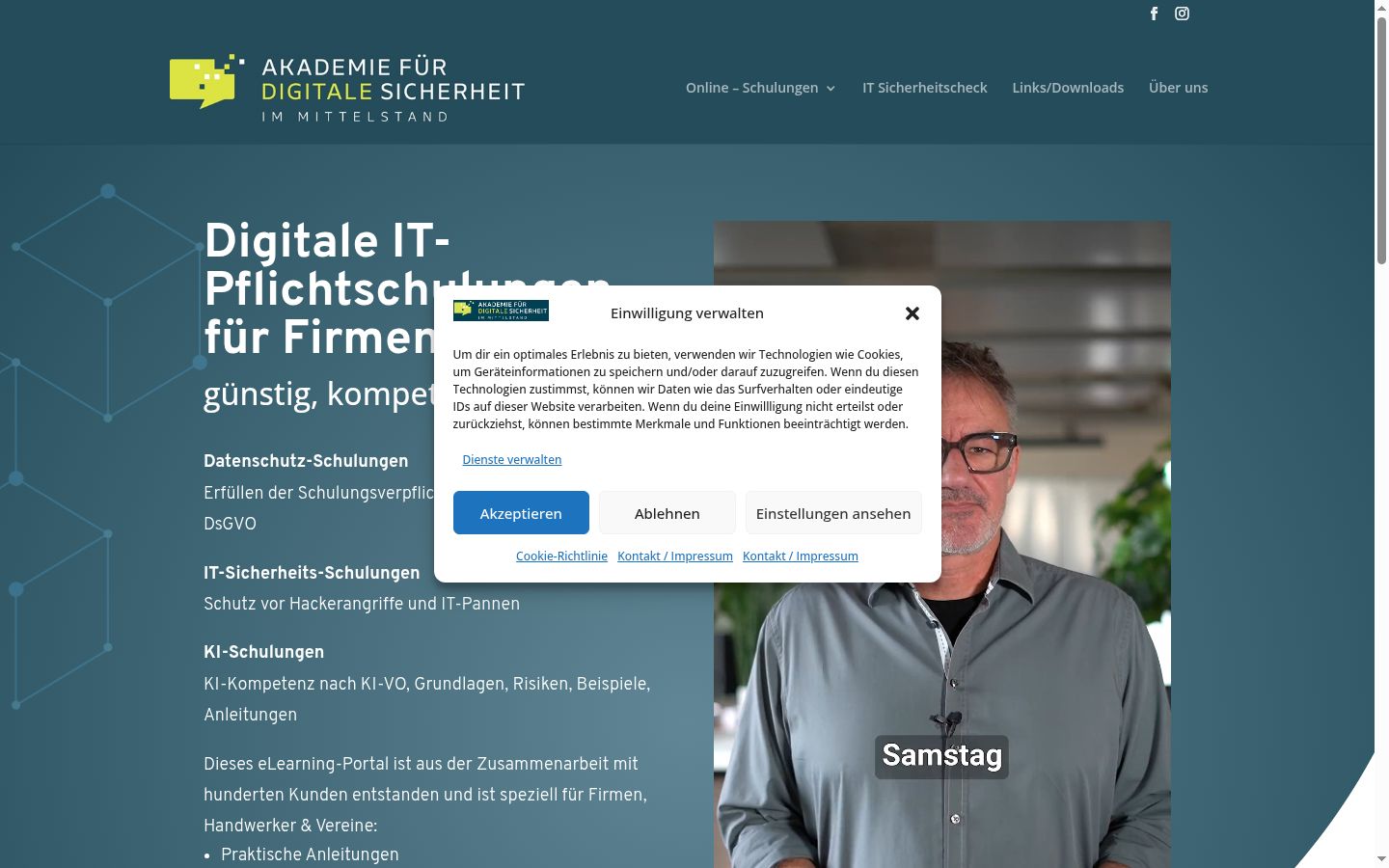 Screenshot tal-banner tal-kunsens muri qabel kwalunkwe interazzjoni