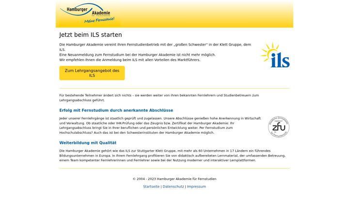 Ekrano kopija akademie-fuer-fernstudien.de