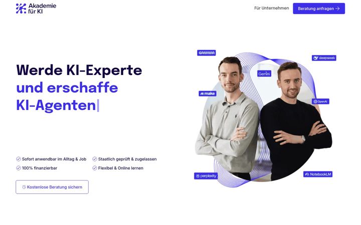 Zrzut ekranu akademie-fuer-ki.de