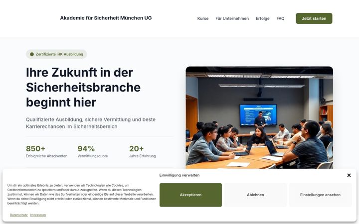Screenshot of akademie-fuer-sicherheit.com