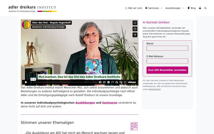 Ekrano kopija akademie-individualpsychologie.de