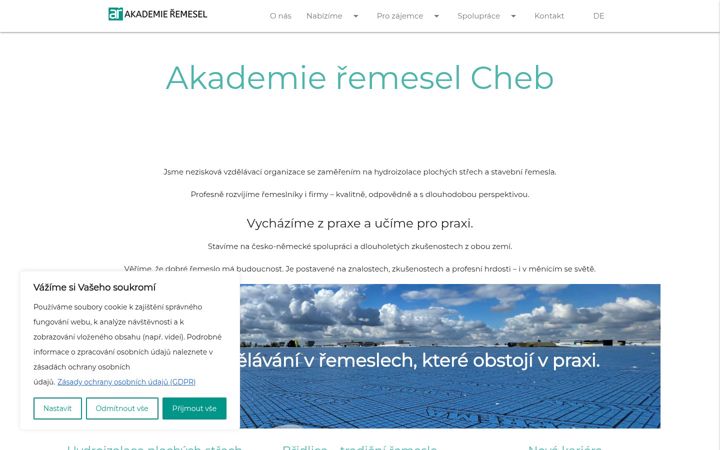 Screenshot stránky akademie-remesel.cz