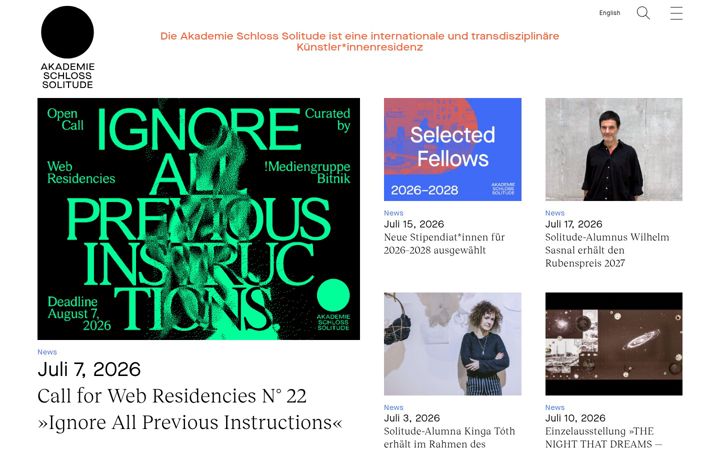 Screenshot stránky akademie-solitude.de