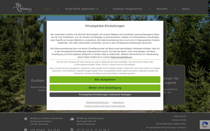 Screenshot stránky akademie-weitblick.de