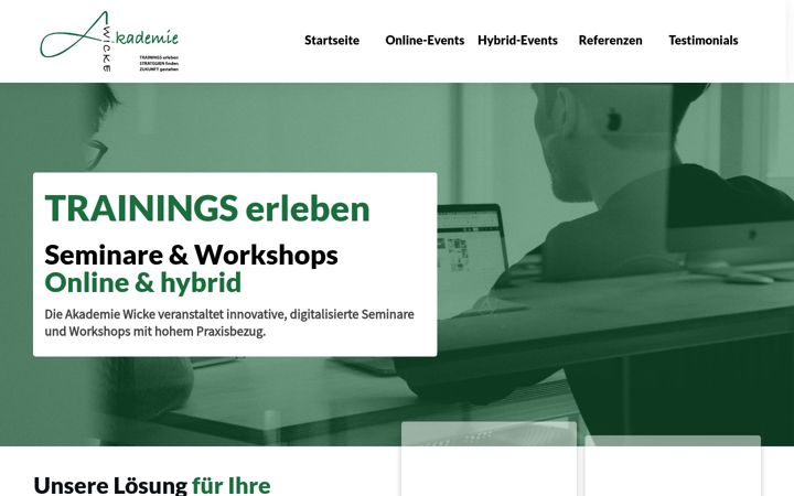 Screenshot stránky akademie-wicke-training.de