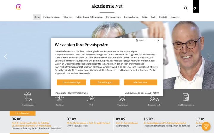 Screenshot of akademie.vet