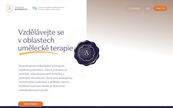Captura de pantalla de akademiealternativa.cz