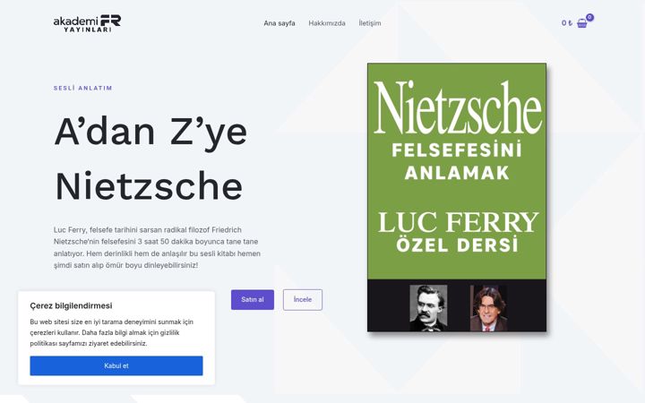Screenshot of akademifryayinlari.com