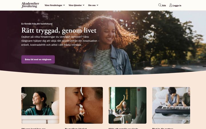 Screenshot of akademikerforsakring.se