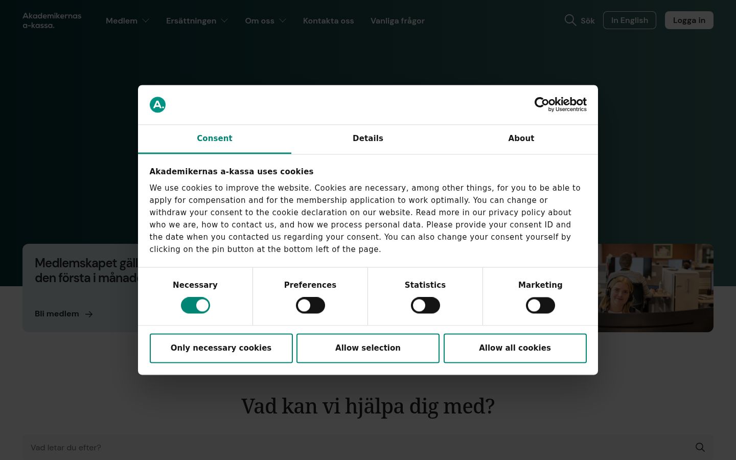 Skjámynd af samþykkisborðanum eins og hann birtist áður en nokkur samskipti fóru fram