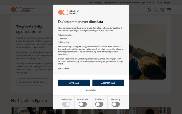 Screenshot of akademikerpension.dk