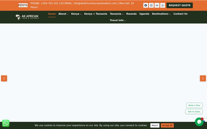 Screenshot of akafricantoursandsafaris.com