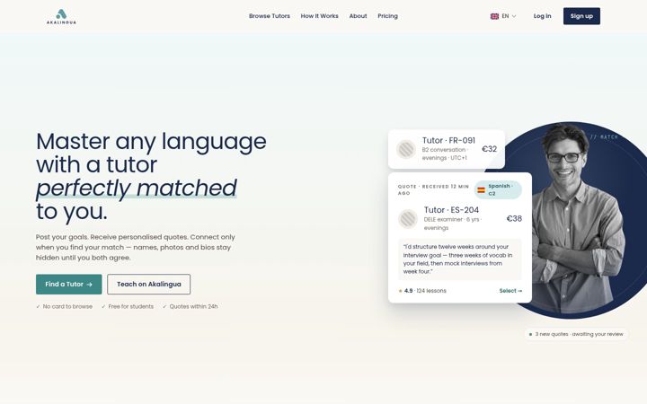 Screenshot of akalingua.com