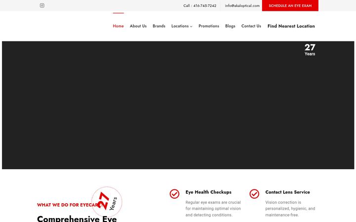 Screenshot of akaloptical.com