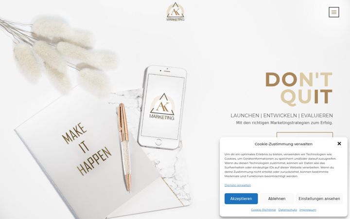Screenshot von akamarketing.de