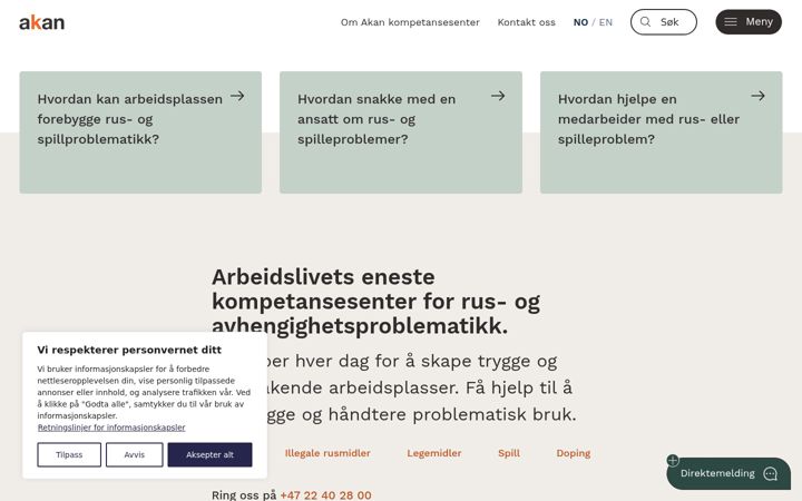 Screenshot of akan.no