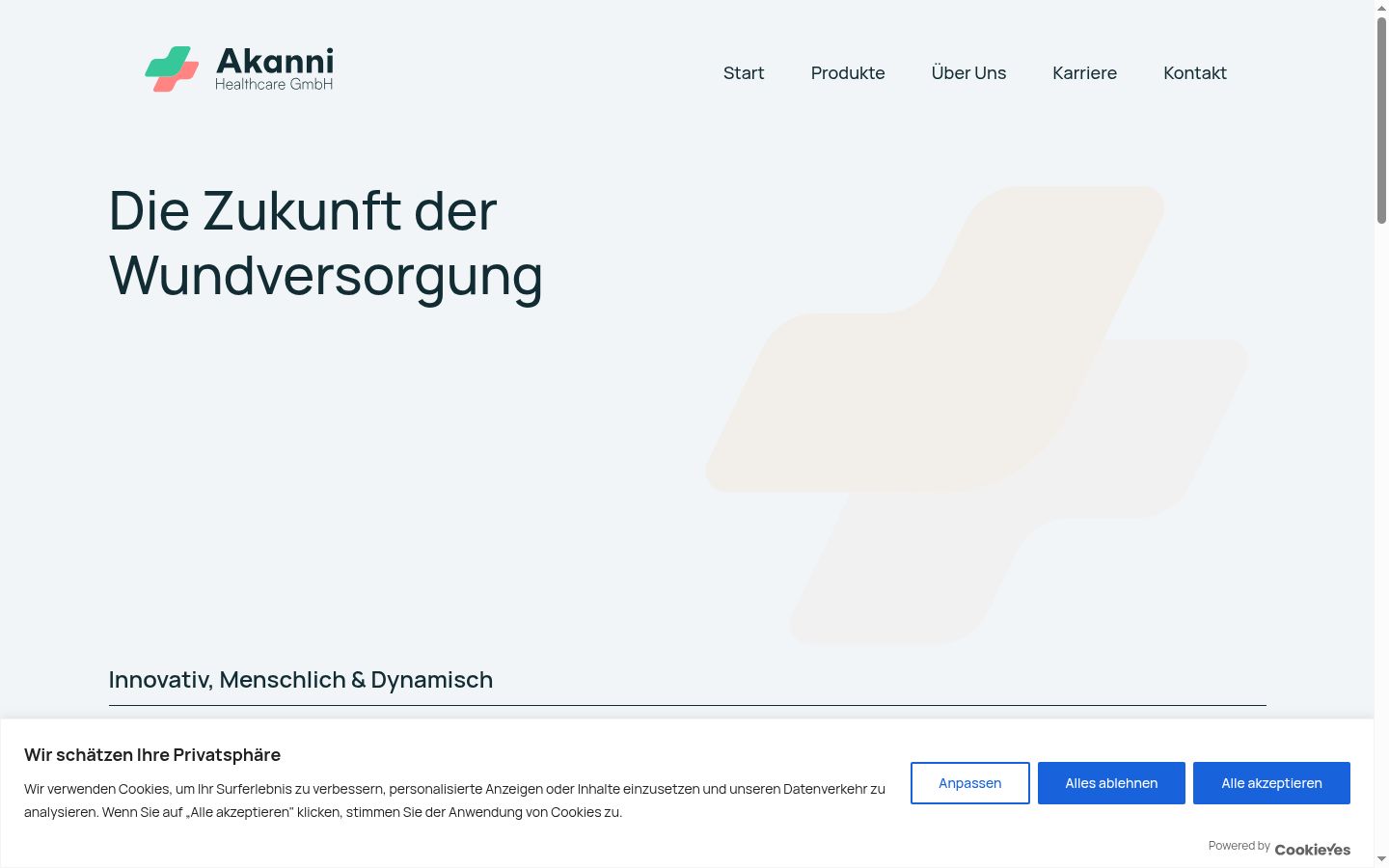 Capture d'écran de la bannière de consentement affichée avant toute interaction
