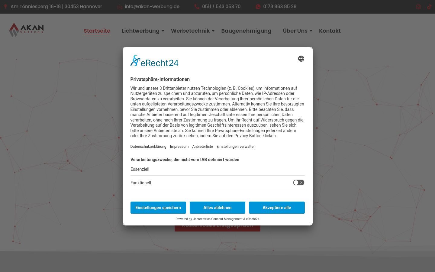 Snímka obrazovky banera súhlasu zobrazeného pred akoukoľvek interakciou
