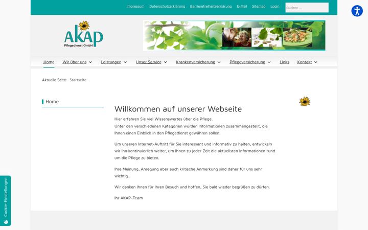 Ekrano kopija akap-pflegedienst.de