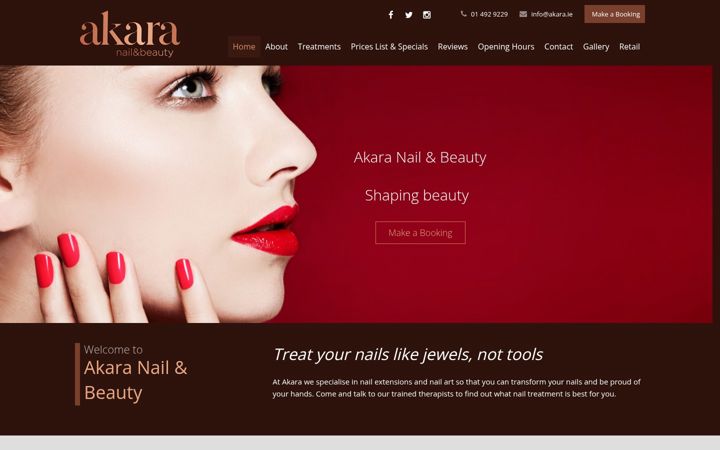 Screenshot of akara.ie