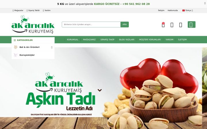 Screenshot of akaricilikkuruyemis.com.tr