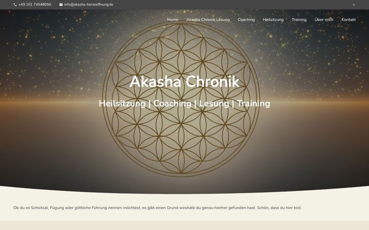 Snimka zaslona za akasha-herzoeffnung.de