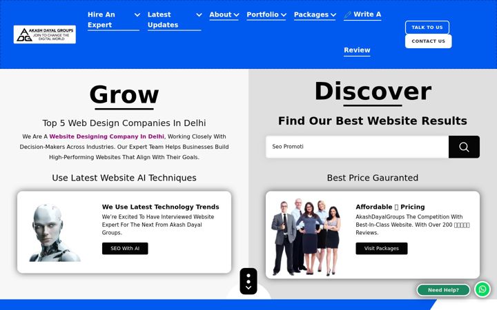 Screenshot of akashdayalgroups.com
