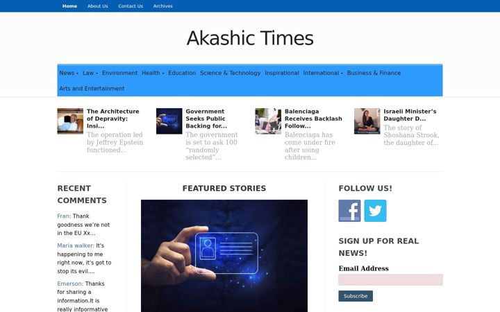 Screenshot of akashictimes.co.uk
