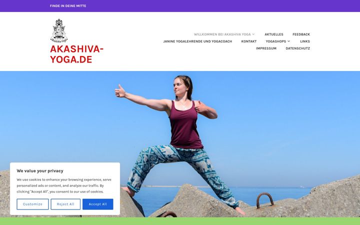 Екранна снимка на akashiva-yoga.de