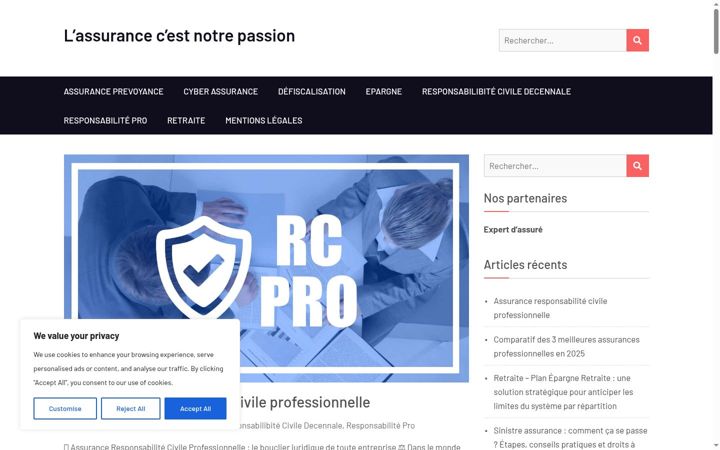 Screenshot of the consent banner shown before any interaction