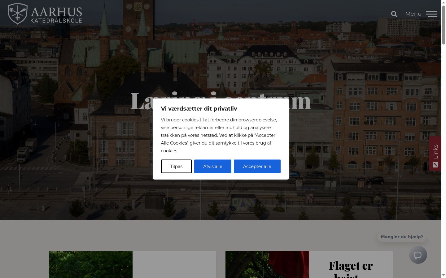 Screenshot des Einwilligungsbanners vor jeglicher Interaktion