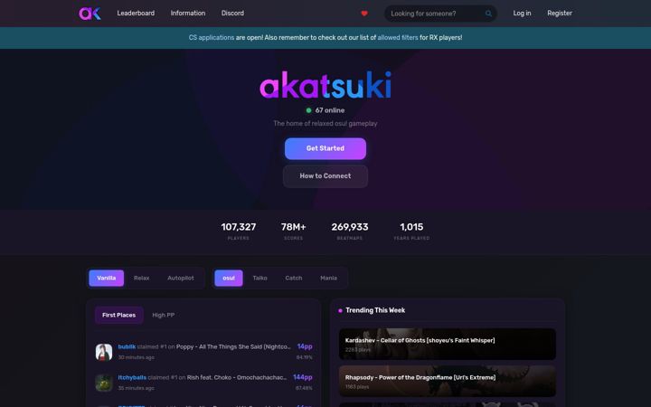 Screenshot di akatsuki.gg