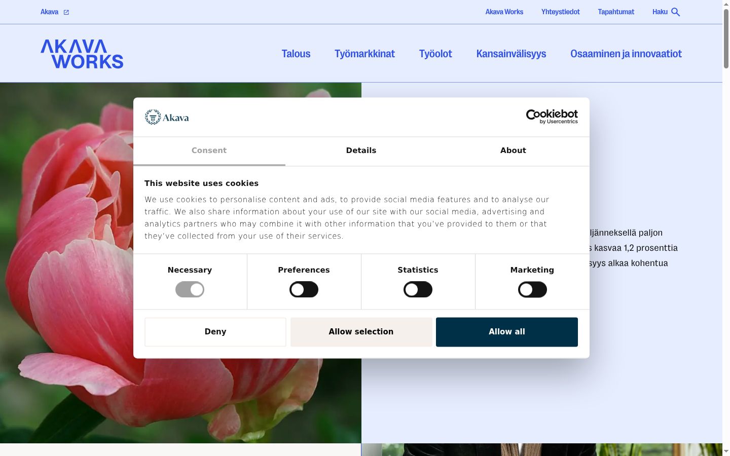 Screenshot van de toestemmingsbanner zoals getoond vóór enige interactie