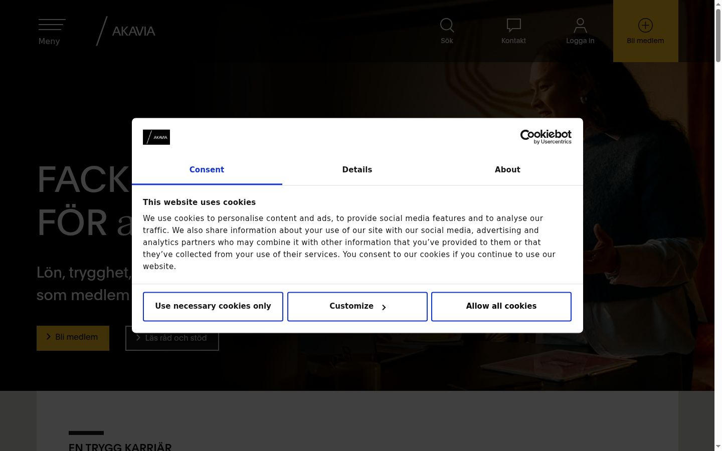 Screenshot van de toestemmingsbanner zoals getoond vóór enige interactie
