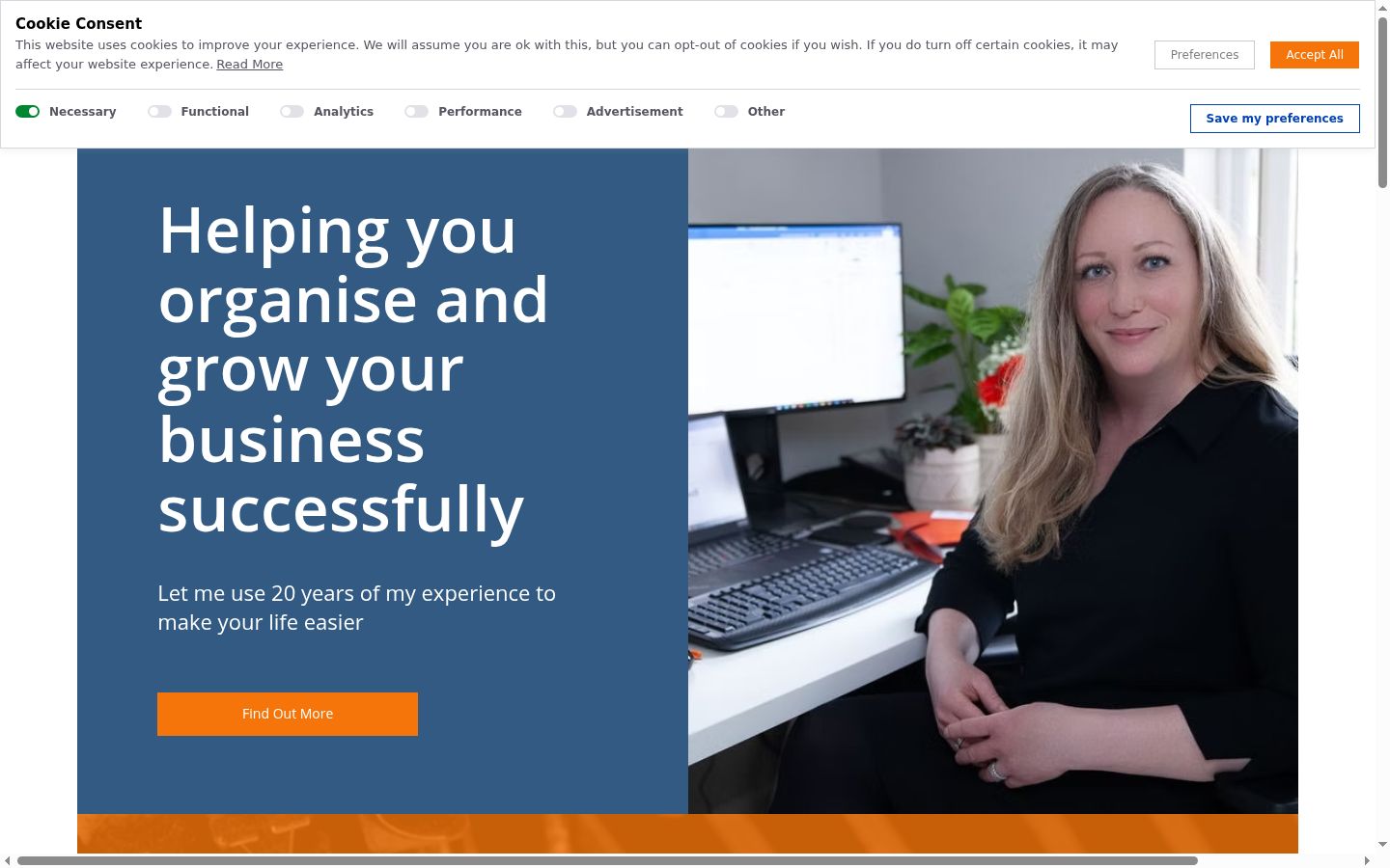 Screenshot of the consent banner shown before any interaction