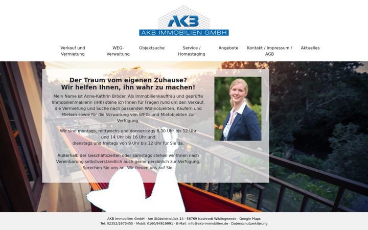 Zrzut ekranu akb-immobilien.de