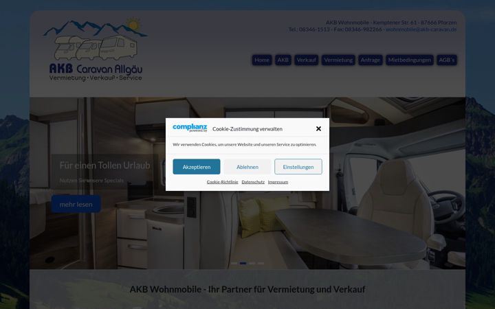 Zrzut ekranu akb-wohnmobile.de