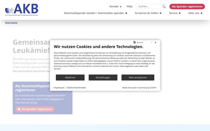 Screenshot of akb.de