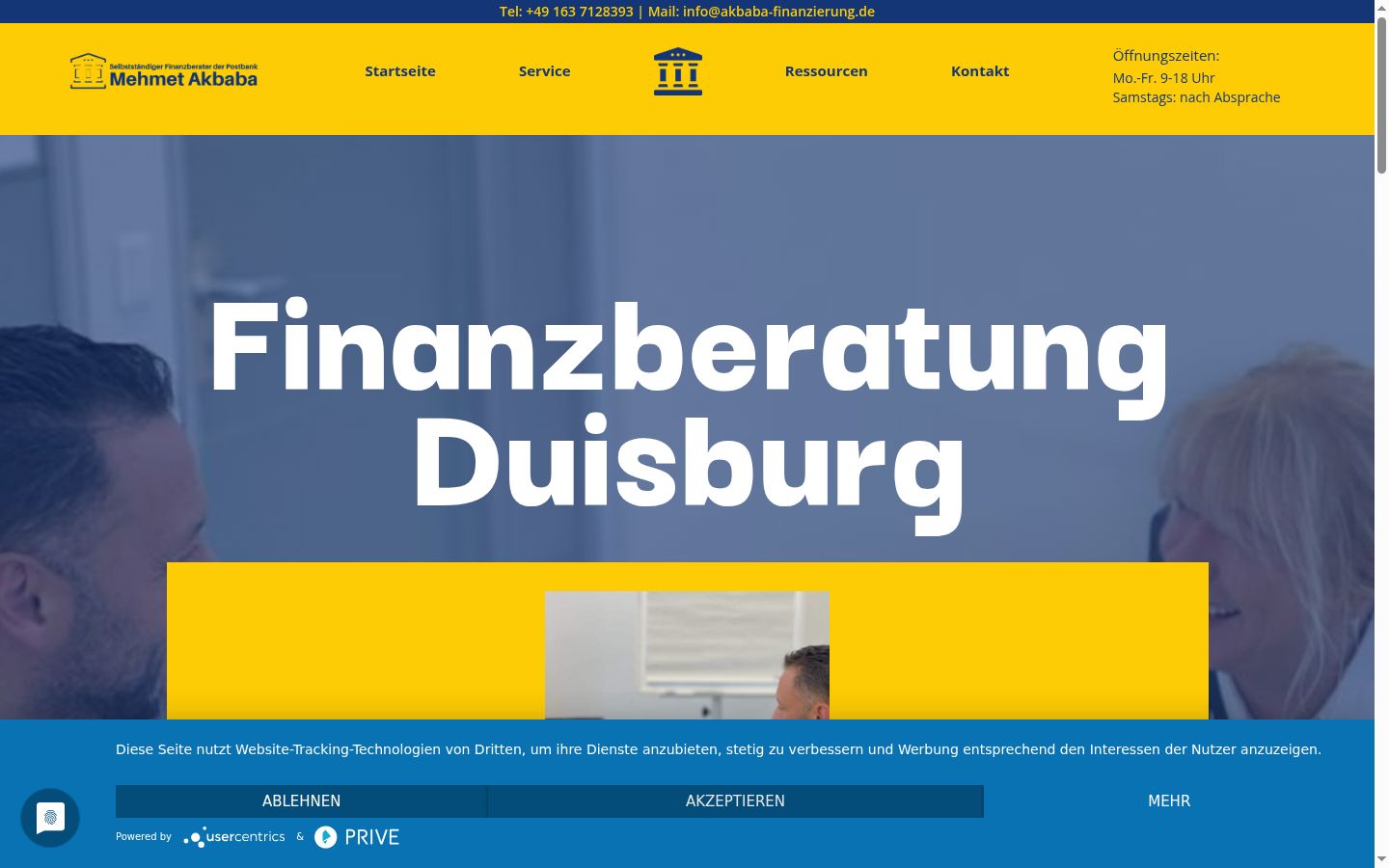 Screenshot tal-banner tal-kunsens muri qabel kwalunkwe interazzjoni