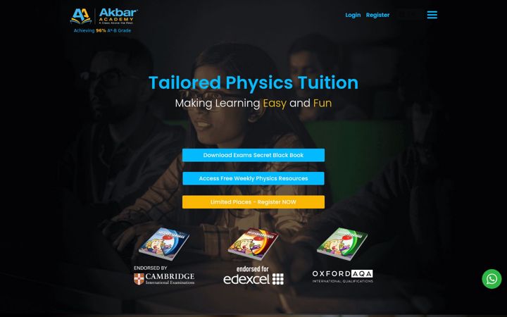 Captura de pantalla de akbaracademy.co.uk