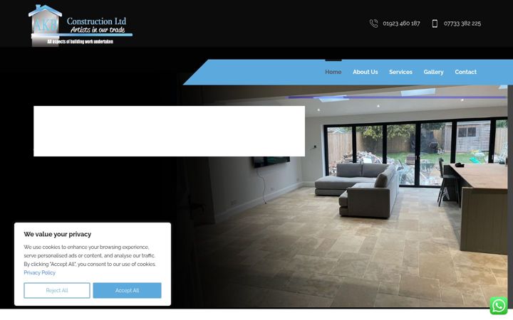 Screenshot of akbconstruction.co.uk