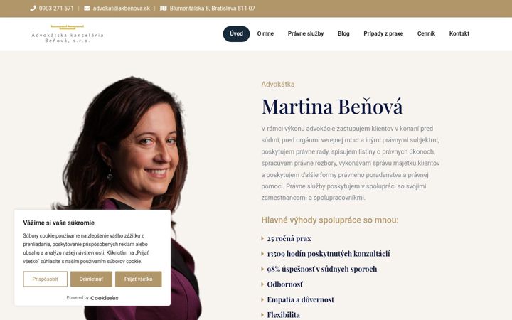 Screenshot of akbenova.sk