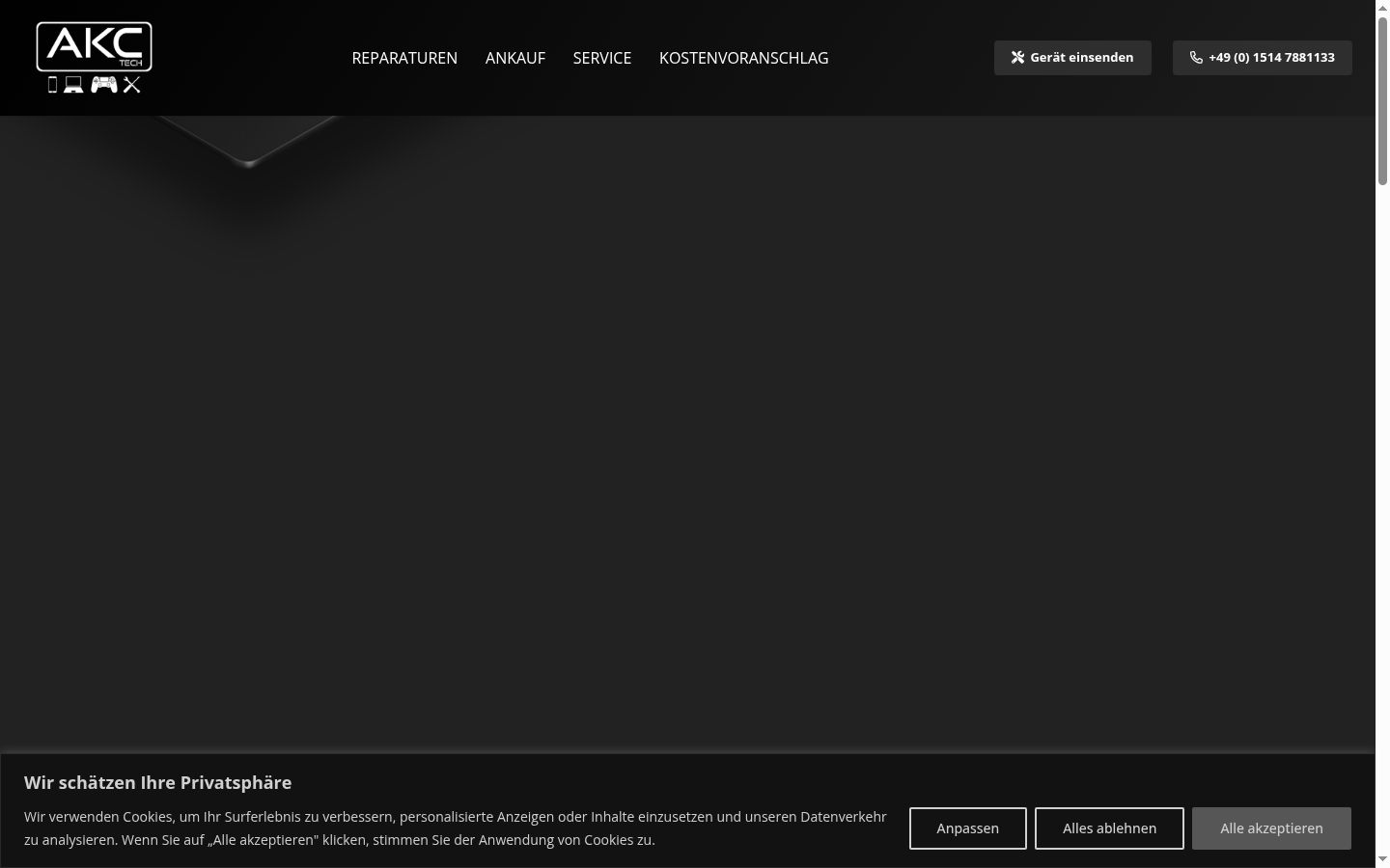 Screenshot of the consent banner shown before any interaction