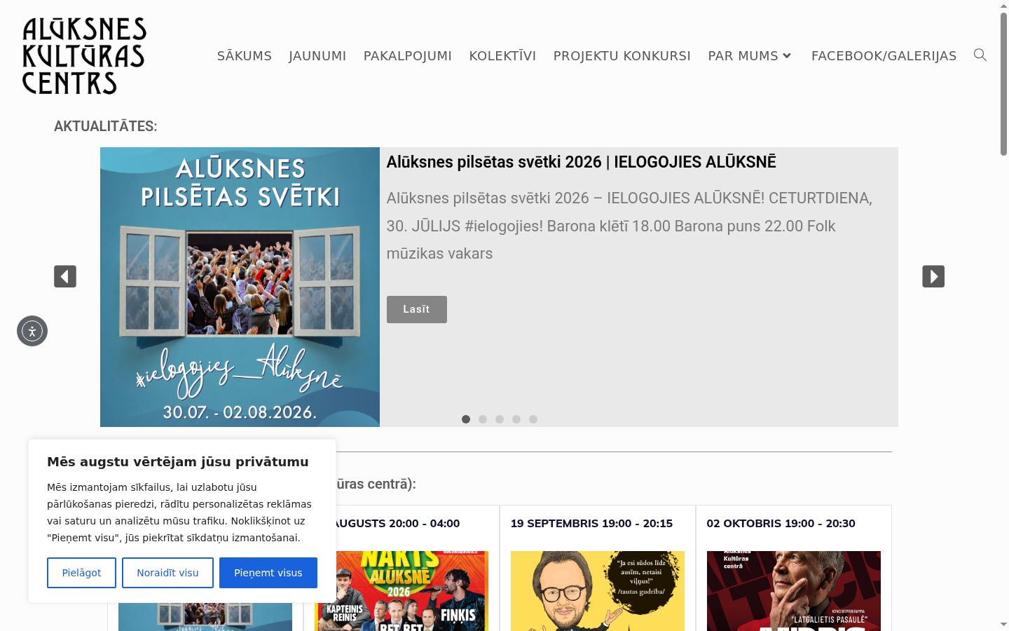Posnetek zaslona pasice za privolitev, prikazane pred kakršno koli interakcijo