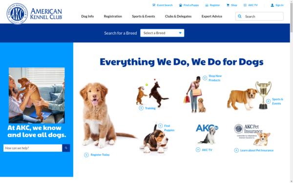 Screenshot of akc.org