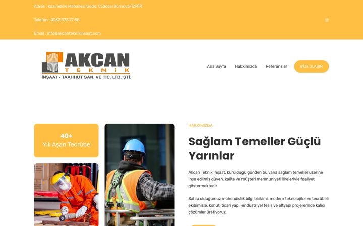 Screenshot of akcanteknikinsaat.com